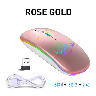 Bežični optički miš 2.4G+BT3.0+BT5.2 Ergonomski miš s 3 načina rada Ugrađena punjiva baterija od 500mAh za prijenosno računalo