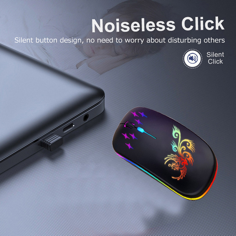 Bežični optički miš 2.4G+BT3.0+BT5.2 Ergonomski miš s 3 načina rada Ugrađena punjiva baterija od 500mAh za prijenosno računalo