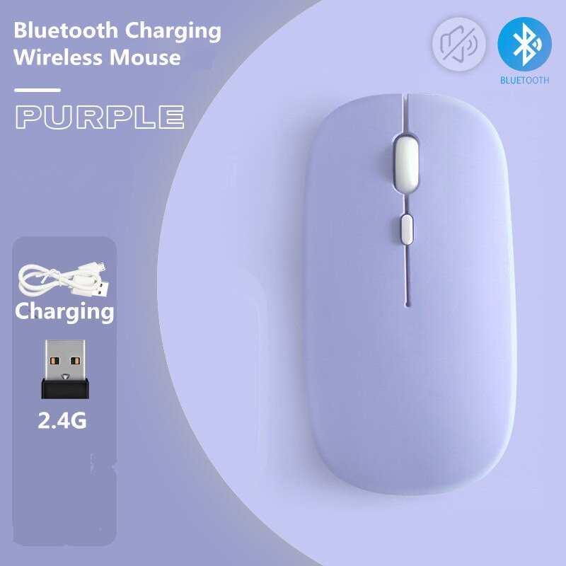 Macaron Nabíjateľná bezdrôtová Bluetooth myš 2,4 G USB Myš pre Android Windows Tablet Notebook PC pre iPad Mobilné zariadenia
