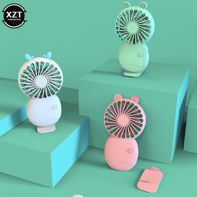 USB mini ventilátor hordozható kézi tartó Aranyos állatlegyező beltéri és kültéri diákirodai hűtőbarát ajándék
