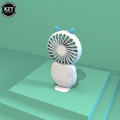 USB mini ventiliatoriaus nešiojamas rankinis laikiklis Mielas gyvūnų ventiliatorius patalpose ir lauke studentų biuro aušintuvo draugo dovana