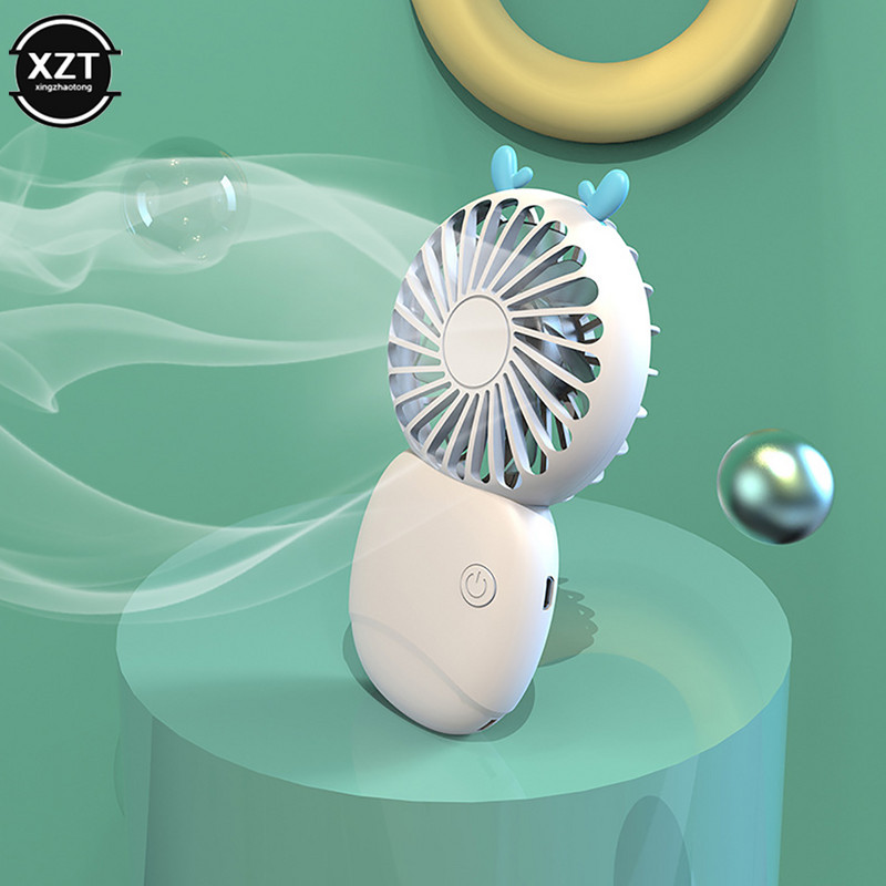 USB mini ventiliatoriaus nešiojamas rankinis laikiklis Mielas gyvūnų ventiliatorius patalpose ir lauke studentų biuro aušintuvo draugo dovana