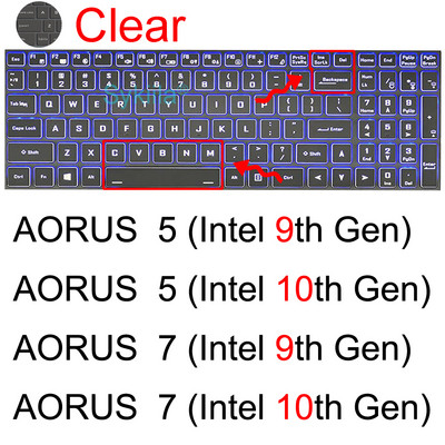 Κάλυμμα πληκτρολογίου για φορητό υπολογιστή Gigabyte Aero 15 17 HDR 15W 15X Aorus 5 7 15G 15P 17G 17X G5 G7 KC A7 Gaming Case Protector Skin