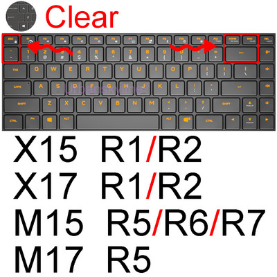 Poklopac tipkovnice za Alienware M15 R7 M17 R5 R6 X14 X15 R1 X17 R2 Površina-51m R3 R4 13 14 15 17 18 Zaštitna maska za kožu Silikonska ALW