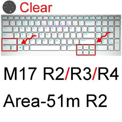 Poklopac tipkovnice za Alienware M15 R7 M17 R5 R6 X14 X15 R1 X17 R2 Površina-51m R3 R4 13 14 15 17 18 Zaštitna maska za kožu Silikonska ALW