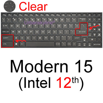 Κάλυμμα πληκτρολογίου για MSI Modern 14 Modern 15 PS42 PS63 A10M A10R8 A10SC Clear Silicone TPU Laptop Protector Case 14A 14B 2021