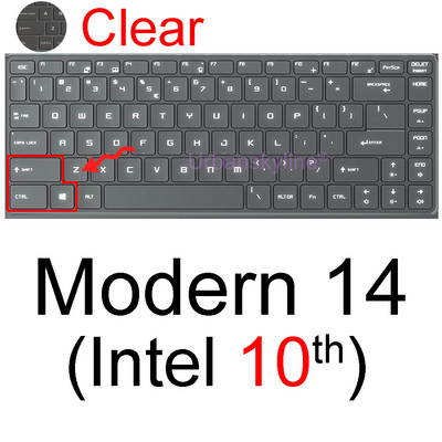 Κάλυμμα πληκτρολογίου για MSI Modern 14 Modern 15 PS42 PS63 A10M A10R8 A10SC Clear Silicone TPU Laptop Protector Case 14A 14B 2021