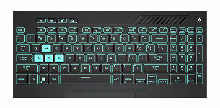 Silikona tastatūras vāciņa ādas aizsargs, kas paredzēts ASUS TUF Gaming 2022 F15 FX507 FX507Z FX507ZC F17 FX707 A15 FA507 A17 FA707 FA707R