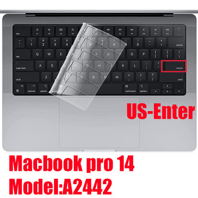 TPU billentyűzet fedél új MacBook Pro 14 hüvelykes 2021 M1 A2442/ MacBook Pro 16 hüvelykes 2021 M1 Max A2485 Ultra vékony billentyűzettokhoz