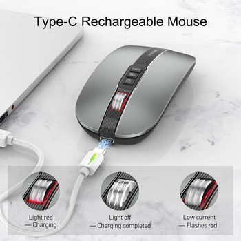 M113 Безжична Bluetooth-съвместима мишка USB 2.4G двоен режим 2400DPI безшумна мишка тип C Зареждане за мишки за лаптопи