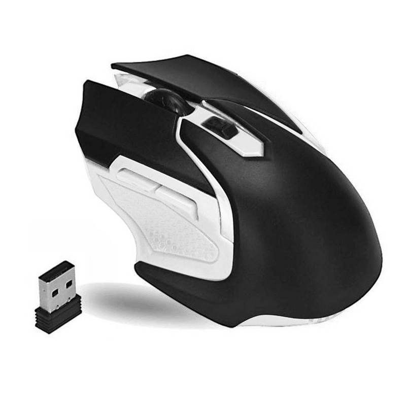 Mouse fără fir pentru jocuri silențios de 1600 dpi, care clipește 2,4 GHz, mouse-uri fără fir USB, mouse optic pentru joc, cu iluminare din fundal, pentru computer, laptop