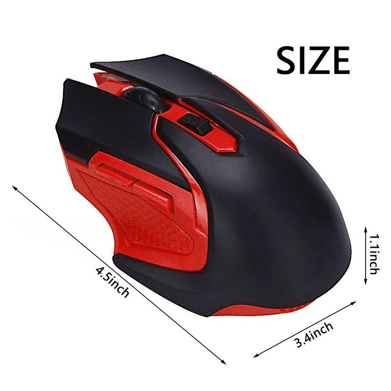 Mouse fără fir pentru jocuri silențios de 1600 dpi, care clipește 2,4 GHz, mouse-uri fără fir USB, mouse optic pentru joc, cu iluminare din fundal, pentru computer, laptop
