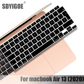 Skirta Macbook Air 13 2020 Klaviatūros dangtelis Nešiojamojo kompiuterio apsauginė plėvelė 13 colių A2179 silikoninė klaviatūros dangtelis rusų prancūzų ispanų korėja