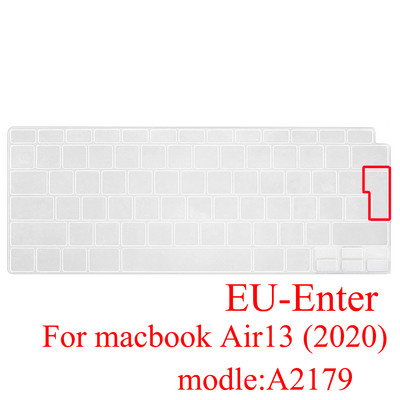 Skirta Macbook Air 13 2020 Klaviatūros dangtelis Nešiojamojo kompiuterio apsauginė plėvelė 13 colių A2179 silikoninė klaviatūros dangtelis rusų prancūzų ispanų korėja