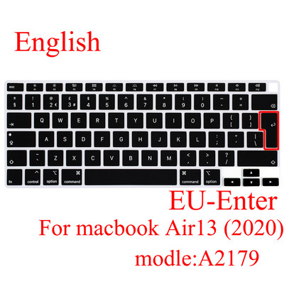 Skirta Macbook Air 13 2020 Klaviatūros dangtelis Nešiojamojo kompiuterio apsauginė plėvelė 13 colių A2179 silikoninė klaviatūros dangtelis rusų prancūzų ispanų korėja