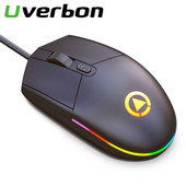 Káblová herná myš 1600 DPI optická USB myš s RGB podsvietením, káblová kancelárska myš pre hráčov, stolný počítač, notebook