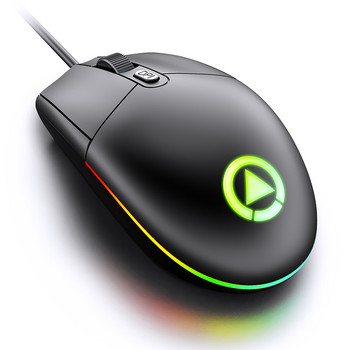 Ενσύρματο ποντίκι παιχνιδιών 1600 DPI Οπτικό ποντίκι USB με οπίσθιο φωτισμό RGB Υπολογιστή Ενσύρματο ποντίκι γραφείου για ποντίκι επιτραπέζιου υπολογιστή Gamer