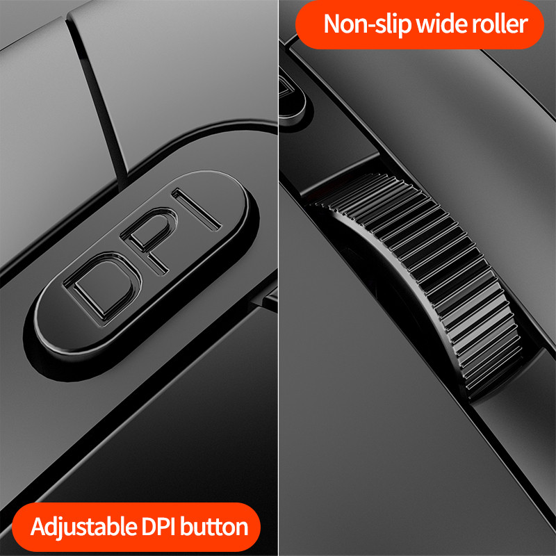 Káblová herná myš 1600 DPI optická USB myš s RGB podsvietením, káblová kancelárska myš pre hráčov, stolný počítač, notebook