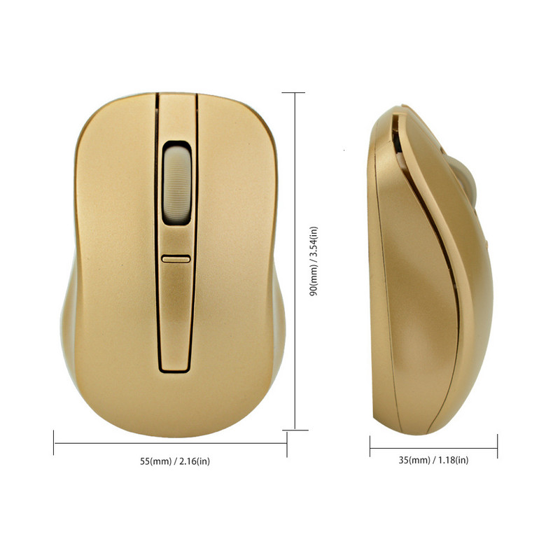 CHYI bežični mini prijenosni računalni miš ergonomski USB optički miš mali tihi zlatni PC miševi za kućno/uredsko prijenosno računalo Macbook