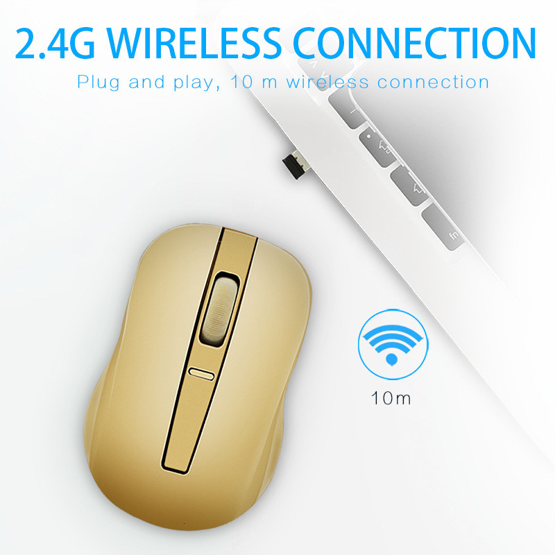 CHYI bežični mini prijenosni računalni miš ergonomski USB optički miš mali tihi zlatni PC miševi za kućno/uredsko prijenosno računalo Macbook