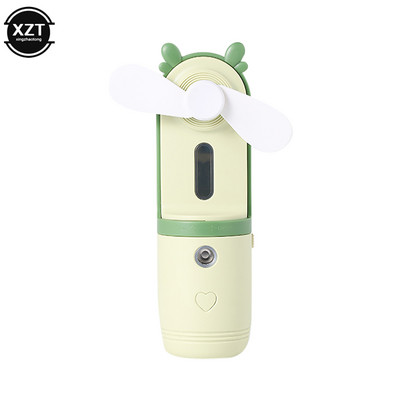 Nešiojamas ventiliatorius vandens purškimo rūkas USB ventiliatorius elektrinis rankinis mini ventiliatoriaus aušintuvas belaidis pūtimo oro drėkintuvas, skirtas lauko kelionėms