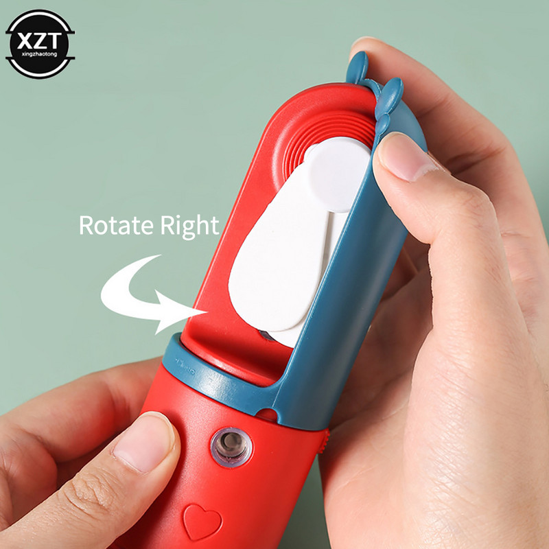 Nešiojamas ventiliatorius vandens purškimo rūkas USB ventiliatorius elektrinis rankinis mini ventiliatoriaus aušintuvas belaidis pūtimo oro drėkintuvas, skirtas lauko kelionėms