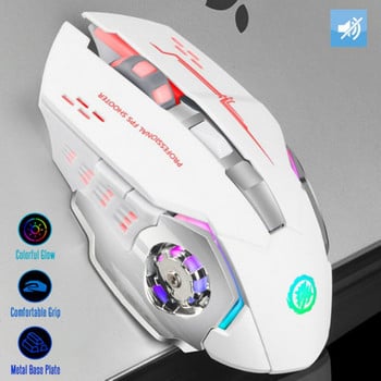 Ποντίκι παιχνιδιών Ασύρματο/Ενσύρματο 3600DPI Εργονομικό 6 κουμπιά LED Οπτικά ρυθμιζόμενο USB Ποντίκι υπολογιστή Παιχνίδι Αθόρυβο ποντίκι για φορητό υπολογιστή