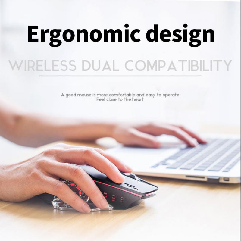 Miš za igre, bežični/žičani, 3600DPI, ergonomski, 6 gumba, LED optički podesivi USB računalni miš, tihi miš za igre za prijenosno računalo