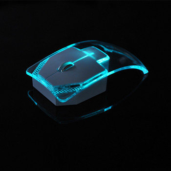 Прозрачна цветна светеща мишка 2.4G безжична ергономична оптична мишка Компютърна игрална мишка Безшумна мишка за лаптоп PC