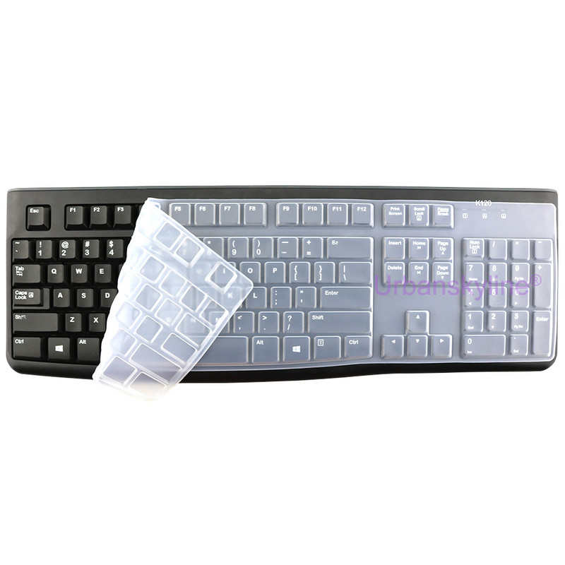 Κάλυμμα πληκτρολογίου K120 MK120 για Logitech K120 MK120 Προστατευτική θήκη σιλικόνης Skin θήκη Φιλμ Λεπτό λεπτό διαφανές διαφανές μαύρο ροζ