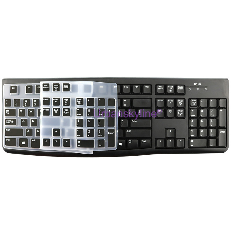 Κάλυμμα πληκτρολογίου K120 MK120 για Logitech K120 MK120 Προστατευτική θήκη σιλικόνης Skin θήκη Φιλμ Λεπτό λεπτό διαφανές διαφανές μαύρο ροζ