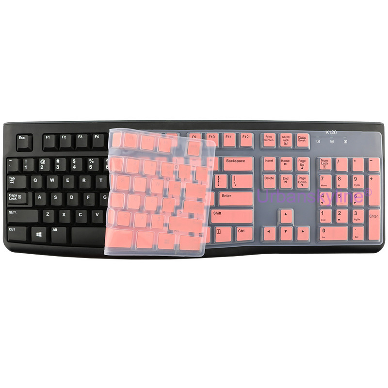 Κάλυμμα πληκτρολογίου K120 MK120 για Logitech K120 MK120 Προστατευτική θήκη σιλικόνης Skin θήκη Φιλμ Λεπτό λεπτό διαφανές διαφανές μαύρο ροζ