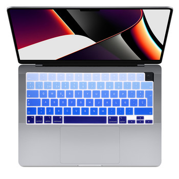 Έγχρωμο κάλυμμα δέρματος πληκτρολογίου Ισπανικής/Χιλής σιλικόνης για MacBook New Pro 14 2021 A2442 M1 Chip Pro16 M1 Max A2485 Κάλυμμα πληκτρολογίου
