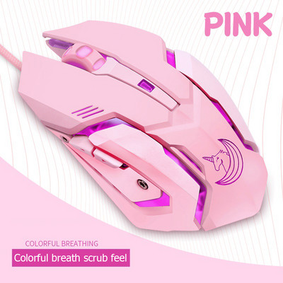 Kvėpuojanti LED USB laidinė optinė pelė 2400 dpi asmeninis nešiojamasis kompiuteris stalinis kompiuteris 6 mygtukai žaidimų pelės, skirtos OW DVA overwatch