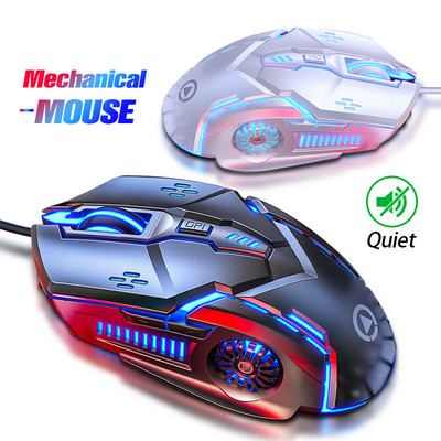 Gaming Mouse Mute Gamer Mice 6D 3200 DPI Podesivi svjetleći LED USB Računalni miš Za prijenosna računala Mehanički brzi miš