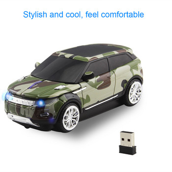 2.4G безжична мишка Car Shape Творческа компютърна мишка Оптична 3D мини офис мишка Ергономична USB Mause с LED светлина за лаптоп