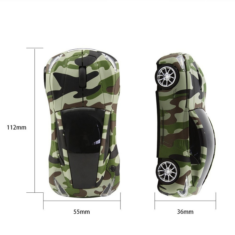 2,4G vezeték nélküli egér autós forma kreatív számítógépes egér Optikai 3D mini irodai egerek Ergonomikus USB mause LED lámpával laptophoz