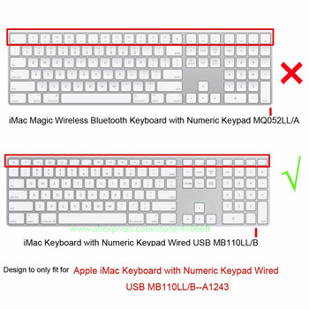 За iMac Кабелна USB клавиатура Apple A1243 MB110LL/B с цифрова клавиатура Версия на САЩ TPU клавиатура Протектор на капака Кожа за iMac