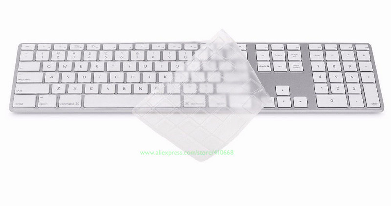 Skirta „iMac“ laidinei USB „Apple“ klaviatūrai A1243 MB110LL/B su skaitmenine klaviatūra JAV versijos TPU klaviatūros dangtelio apsauga, skirta „iMac“
