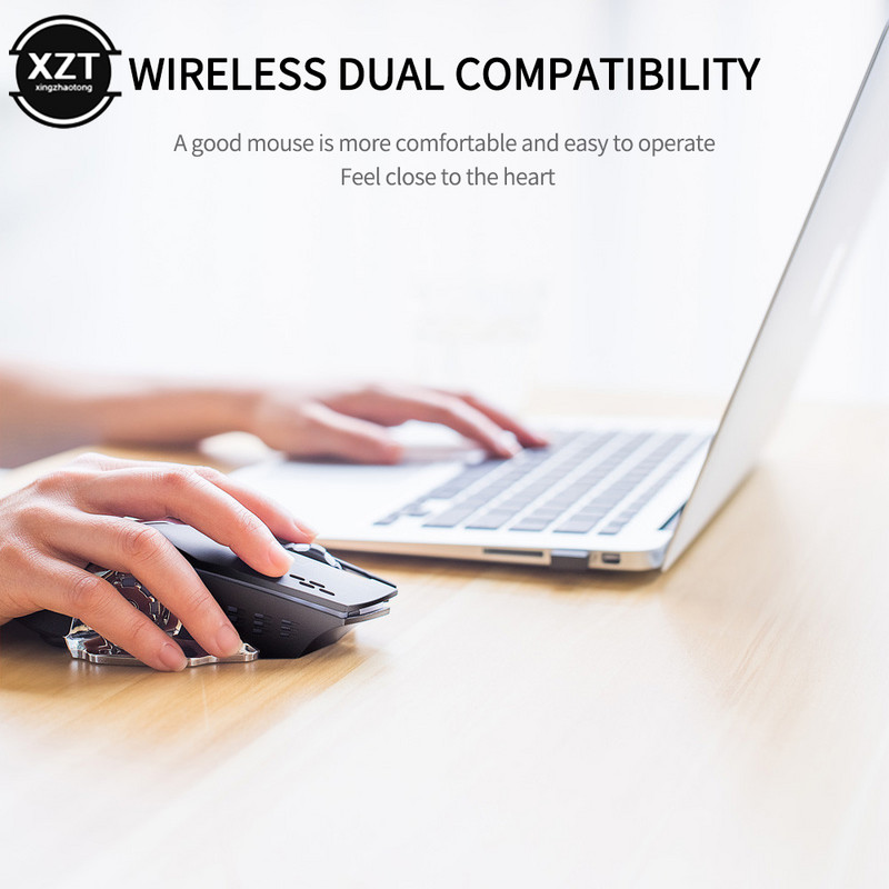 Nemokami Wolf X8 belaidės pelės įkrovimo žaidimų pelės nutildymo apšvietimas mechaniniai ergonomiški optiniai kompiuterio priedai, skirti nešiojamam kompiuteriui