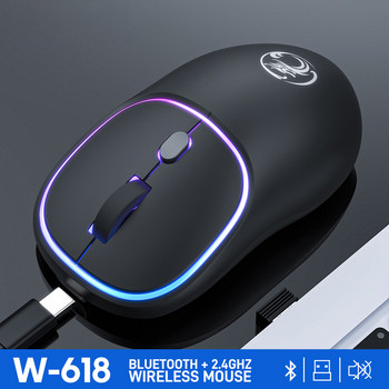 RYRA Wireless Office Mouse Bluetooth Dual-mode RGB Rechargeable Mute Mice TYPE-C Interface Gaming Mouse For Tablet Laptop PC