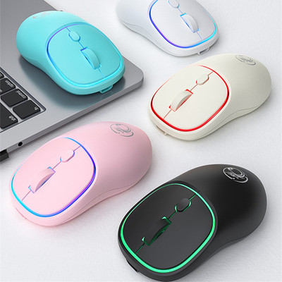 RYRA vezeték nélküli irodai egér Bluetooth kettős üzemmódú RGB újratölthető némító egerek TYPE-C interfészes játékegér táblagéphez laptophoz