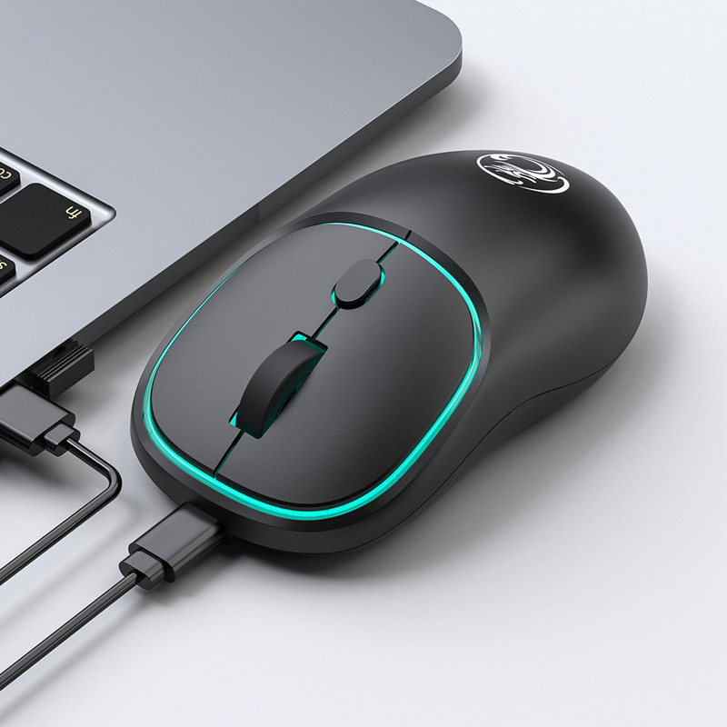 RYRA Ασύρματο ποντίκι γραφείου Bluetooth διπλής λειτουργίας RGB Επαναφορτιζόμενη σίγαση Ποντίκι TYPE-C Διασύνδεση ποντικιού παιχνιδιού για tablet φορητό υπολογιστή