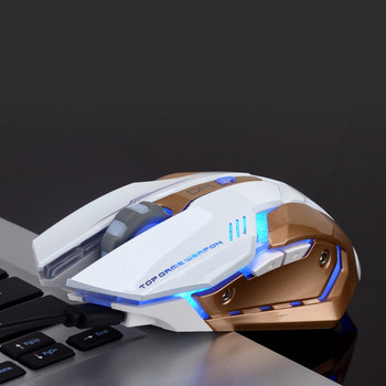 Акумулаторна 2.4GHz безжична геймърска мишка с подсветка USB оптични геймърски мишки за настолен компютър, лаптоп, преносим компютър