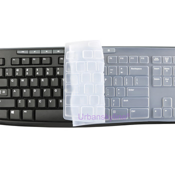Капак на клавиатурата за Logitech K200 K260 K270 K275 K295 MK200 MK260 MK270 MK275 MK295 Силиконов протектор Skin Case Film Clear Black