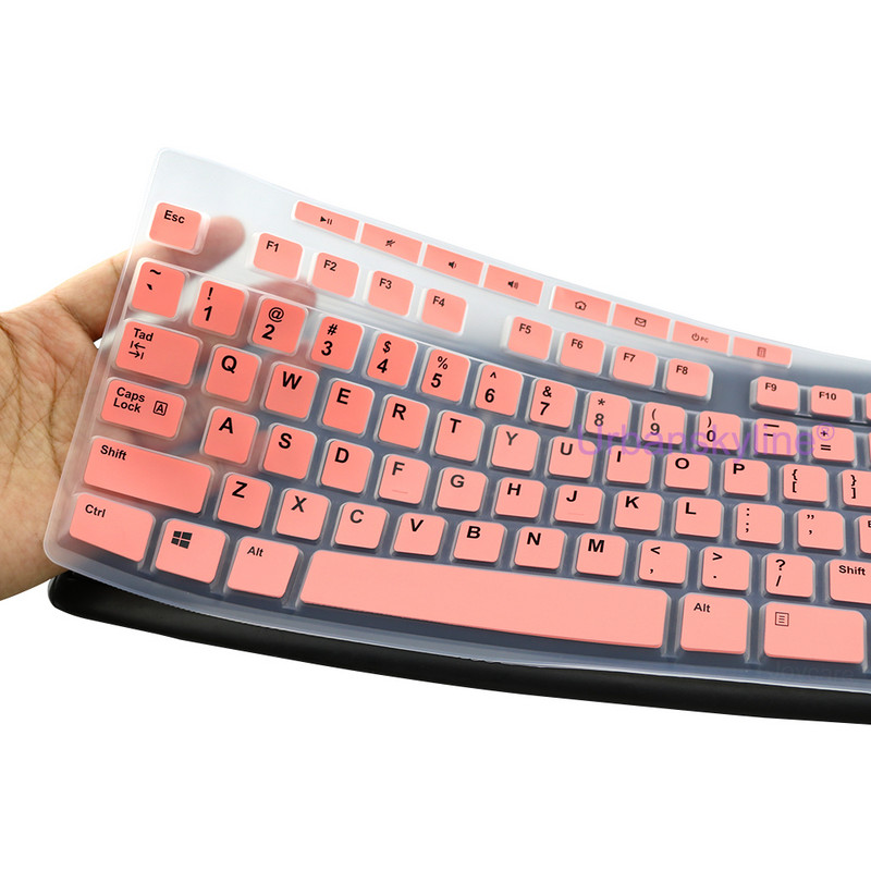 Tastatūras vāciņš priekš Logitech K200 K260 K270 K275 K295 MK200 MK260 MK270 MK275 MK295 Silikona aizsargplēve, apvalka plēve, caurspīdīga, melna