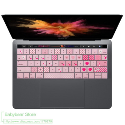 Macbook Pro 13 15 13,3 15,6 Touch Bar rendszerhez A1706 A1707 A1989 A1990 2018 amerikai angol billentyűzet borító borítóvédő borító