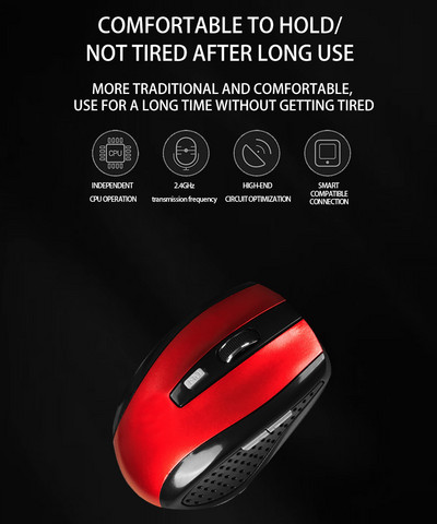 Мишка 2.4GHz безжична гейминг офис оптична Sheedar AdjustaDPI мини безшумна ергономична с USB подходяща за компютър или лаптоп