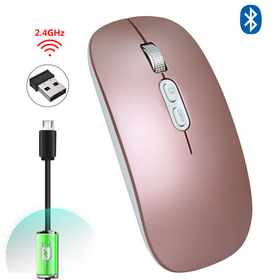 Punjivi bežični miš Bluetooth 5.0 miš USB računalni miš 2.4G tihi miš Ultra-tanki ergonomski miševi za prijenosno računalo