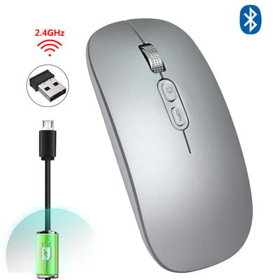 Punjivi bežični miš Bluetooth 5.0 miš USB računalni miš 2.4G tihi miš Ultra-tanki ergonomski miševi za prijenosno računalo